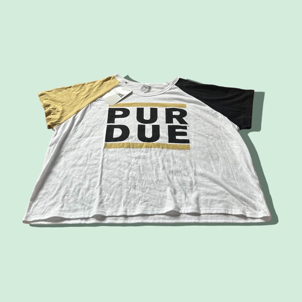 NWT GAME Purdue Boilermakers Women’s Boxy Short Sleeve Tee Shirt Size XL